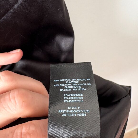 Aritzia Wilfred Shine Satin Mini Dress Black Size 8 - Picture 11 of 11